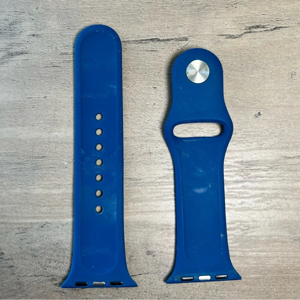 Apple Watch Bands 38 40mm Silicone Sport Strap Set 3pc Navy Red Blue S - M - Picture 9 of 16